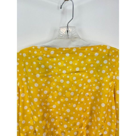VTG Lutz Teutloff West Germany White Yellow Polka Dot Striped Blouse Skirt 36/8 - Picture 6 of 11
